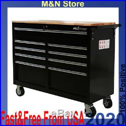 Frontier 46 in. 9-Drawer Mobile Workbench, tool chest, tool cabinet with wooden