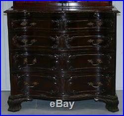 George III Thomas Chippendale Mahogany Bookcase On Serpentine Chest Drawers