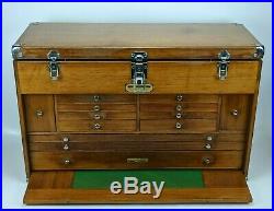 Gerstner W62 13 Drawer Walnut Machinist Tool Box with Key chest wood vintage