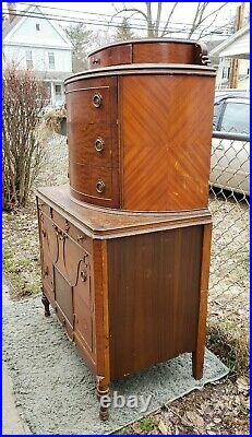 Gorgeous Ornate Antique Dove Tailed Chest of Drawers Wooden Dresser Art Deco