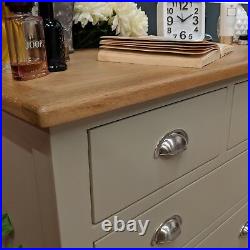 Grey Chest of Drawers Painted Oak / 4 Drawer 2 Over 2 Chest Solid Wood Grateley