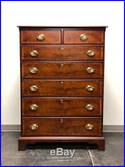 HICKORY CHAIR Historical James River Plantation Banded Mahogany Chest of Drawers