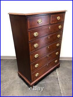 HICKORY CHAIR Historical James River Plantation Banded Mahogany Chest of Drawers