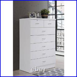 HODEDAH Chest of Drawer 48.5 x 31.5 x 17.75 Particle Board 7-Storage White