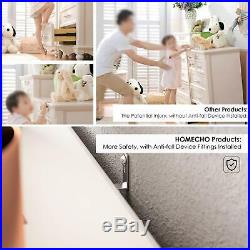 HOMECHO 4 Drawer Chest Bedroom Dresser Storage, White, Solid Wood Metal Handles
