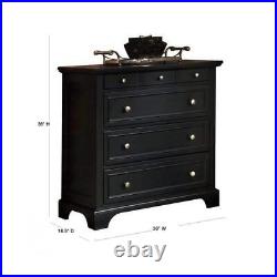 HOMESTYLES Chest Of Drawers 36Hx36Wx16.5D 4-Drawer Engineered Wood Black