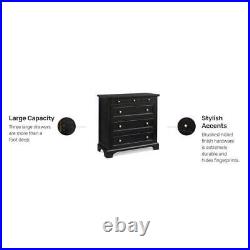 HOMESTYLES Chest Of Drawers 36Hx36Wx16.5D 4-Drawer Engineered Wood Black