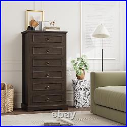 HOSTACK 6 Drawer Dresser, 52 Tall Chest of Drawers, Modern Farmhouse Storage Dr