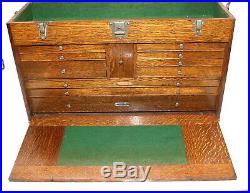 H Gerstner & Sons Wood Machinist Tool Box Chest 11 Drawers Vintage Model 052