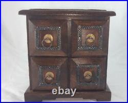 Handmade Wooden Beautiful Chest Of Drawers, Metal & Brass Decorated Drawers