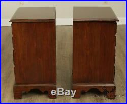Harden Chippendale Style Cherry Pair 4 Drawer Chests Nightstands