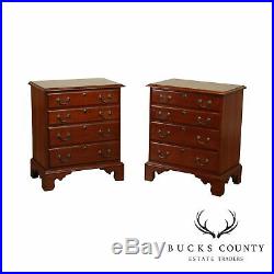 Harden Chippendale Style Pair 4 Drawer Chests Nightstands