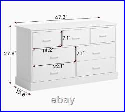 Hasuit 7 Drawer Dresser for Bedroom, Chest of Drawers with Sturdy Base