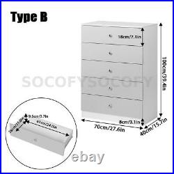 High Gloss Dressers Chest of Drawers 2/5 Drawer Wood Nightstand Bedro