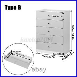High Gloss Dressers Chest of Drawers 2/5 Drawer Wood Nightstand Bedroom Storage