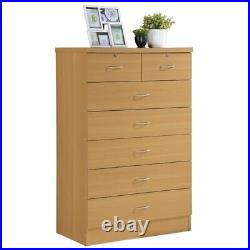 Hodedah 7 Drawer Chest with Locks on 2 Top Drawers in Beech