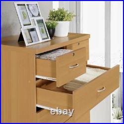 Hodedah 7 Drawer Chest with Locks on 2 Top Drawers in Beech