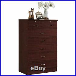 Hodedah 7 Drawer Chest with Locks on 2 Top Drawers in Mahogany