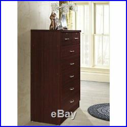 Hodedah 7 Drawer Chest with Locks on 2 Top Drawers in Mahogany