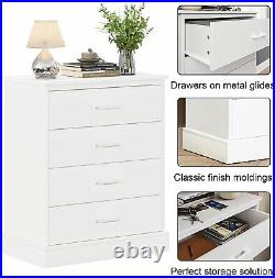 Home Dresser Chest 4 Drawers Furniture Bedroom Storage Cabinet Organizer White