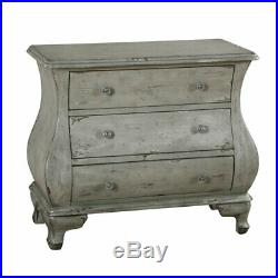 Home Fare Distressed Three Drawer Bombay Chest in Soft Grey