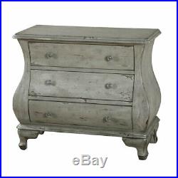 Home Fare Distressed Three Drawer Bombay Chest in Soft Grey