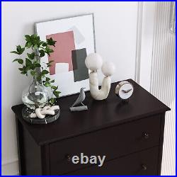 Homfa 4-Drawer Dresser Wide Chest of Drawers Nightstand for Bedroom, Brown