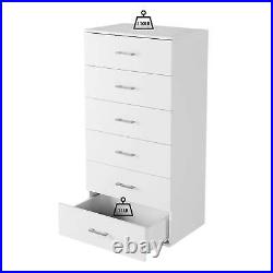 Homfa 6 Drawer Dresser for Bedroom Modern White Chest Premium Wood ps