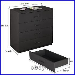 Hommpa Chest of Drawers with 4 Drawers Dresser Nightstand Storage Cabinet Black