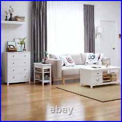 Horizontal Dresser with 4 Drawer, Wide Chest of Drawers Nightstand for Kids Room