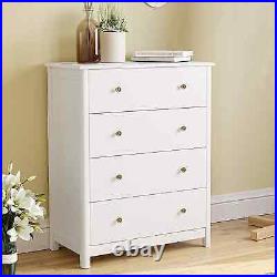 Horizontal Dresser with 4 Drawer, Wide Chest of Drawers Nightstand for Kids Room