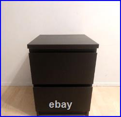 IKEA MALM 2-Drawer Chest, Nightstand Black Brown, Modern, 001.033.43 -NEW IN BOX