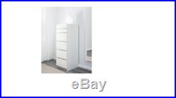 Ikea MALM Chest of 6 drawers White With Mirror Glass Bedroom Cabinet 40 x 123 cm