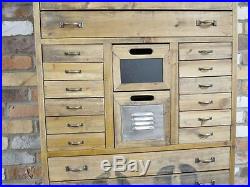 Industrial Cabinet Rustic 24 Drawers Storage Chest Multi Compartment Furniture