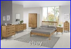Industrial Wooden Chest of 4 Drawers Cabinet Organiser Bedroom Storage Unit
