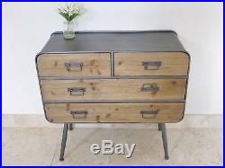 Industrial chest retro urban vintage 4 drawer chest sideboard cabinet 89cm wide