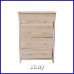 International Concepts Chest of Drawers 41 H X 29.5 W 4-Drawer Unfinished Wood