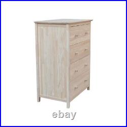 International Concepts Chest of Drawers 41 H X 29.5 W 4-Drawer Unfinished Wood