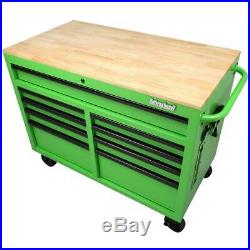 International Tool Chest Workbench 46 in. W x 24.5 in. D 9-Drawer Solid Wood Top