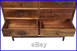 Jaipur Reclaimed Mango Wood Iron Base 14-Drawer Large Storage Chest Dresser