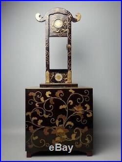 Japanese Antique Make Up Chest Drawer Tansu Kodansu Box Mirror Holder Makie