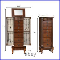 Jewelry Cabinet 7 Drawer Armoire Box Storage Chest Stand Organizer Necklace Home