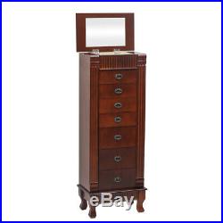 Jewelry Cabinet Armoire Box Storage Chest Stand Organizer Wood Christmas Gift US