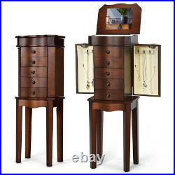 Jewelry Cabinet withDrawers&Mirror Armoire Storage Stand Chest Organizer Christmas