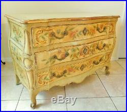 John Widdicomb Painted French Louis XV Style Gold Bombay Chest of Drawer Dresser