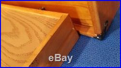 LARGE Vintage Locking WOODEN Oak 10 Drawer MACHINIST Wood Tool Box Chest