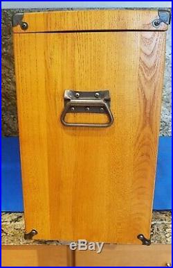 LARGE Vintage Locking WOODEN Oak 10 Drawer MACHINIST Wood Tool Box Chest