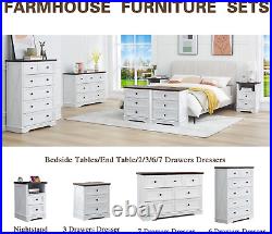 LDTTCUK 6 Drawer Dresser, Farmhouse Dresser Chest of Drawer for Bedroom, 48 Inch
