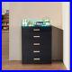 LED Dresser with 5-Drawer Bedroom Chest of Drawers Cabinet withTempered Glass Top