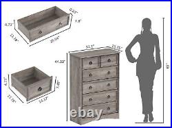 LGHM White 6 Drawer Dresser for Bedroom, Wood Chest of Drawers Organizer Storage